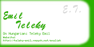 emil teleky business card